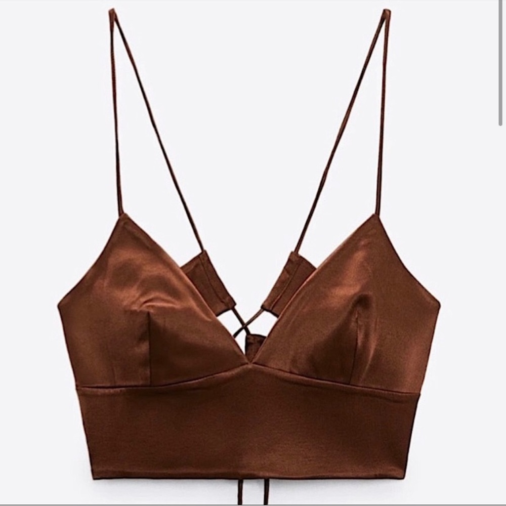 Zara satin crop top